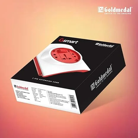 Goldmedal G Smart 3 Pin Extension Cord with International Sockets, Master Switch & 5M Power Cord | Best Power Strip for Home & Travel image 5