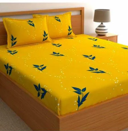 Homdazal Glace Cotton Super Soft 210 TC 360° Elastic Fitted King Size Bedsheet (78x72x8 inches) with 2 Pillow Covers – Soft, Durable, and Comfortable Bedding image 1