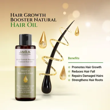 Jaga Professional Hair Growth Booster Natural Hair Oil – 100% Organic & Fast-Acting Hair Regrowth Oil for Thicker, Healthier Hair thumbnail 3