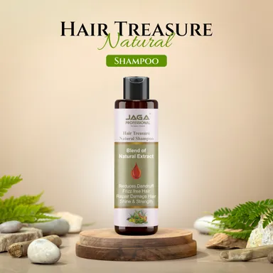 Jaga Professional Hair Treasure Natural Shampoo – 100% Organic Sulfate-Free Shampoo for Healthy, Thick Hair and Hair Growth thumbnail 1