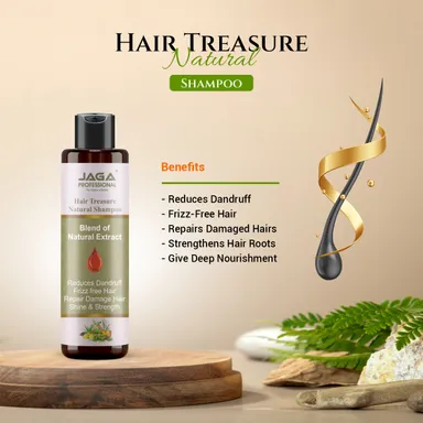 Jaga Professional Hair Treasure Natural Shampoo – 100% Organic Sulfate-Free Shampoo for Healthy, Thick Hair and Hair Growth thumbnail 3
