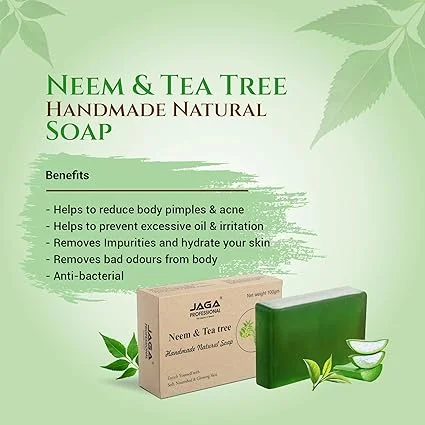 JAGA PROFESSIONAL Neem & Tea Tree Handmade Ayurvedic Soap image 4