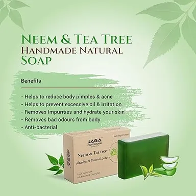 JAGA PROFESSIONAL Neem & Tea Tree Handmade Ayurvedic Soap thumbnail 3