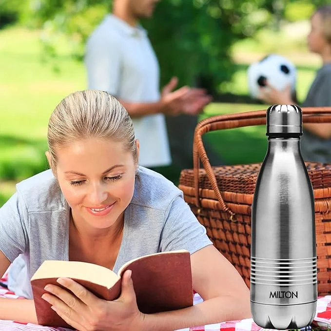 MILTON Duo DLX 350 Thermosteel Insulated Bottle | 350 ml Leak-Proof, Rust Proof | Easy Grip for Travel & Office Silver image 3