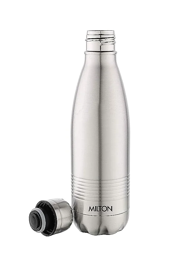 MILTON Duo DLX 350 Thermosteel Insulated Bottle | 350 ml Leak-Proof, Rust Proof | Easy Grip for Travel & Office Silver image 4
