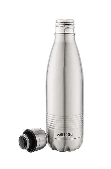 MILTON Duo DLX 350 Thermosteel Insulated Bottle | 350 ml Leak-Proof, Rust Proof | Easy Grip for Travel & Office Silver thumbnail 3