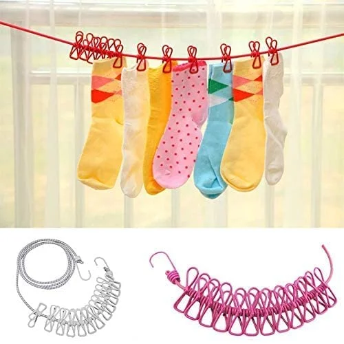 RADHE SHOPPEE Varsha Creation Shoppe Clothes Rope with 12pcs of Clips, Pack of 1 image 3