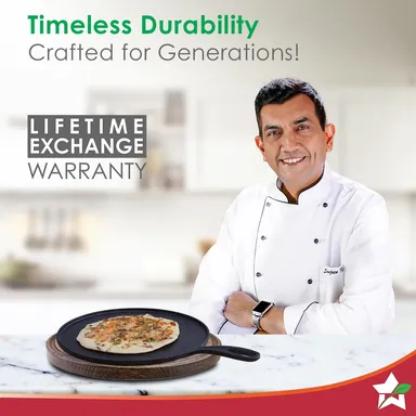 Forza Pre-Seasoned Cast-Iron Dosa Tawa 27 cm thumbnail 1