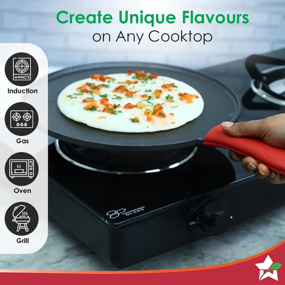 Forza Pre-Seasoned Cast-Iron Dosa Tawa 27 cm image 6