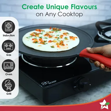 Forza Pre-Seasoned Cast-Iron Dosa Tawa 27 cm thumbnail 5