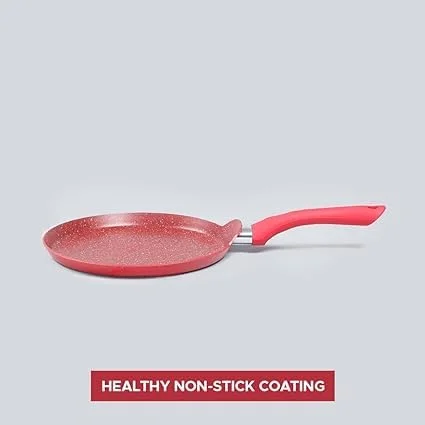 Non-Stick Dosa Tawa | Induction Bottom | Soft-Touch Handle Non-Stick Tawa Red image 2