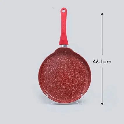 Non-Stick Dosa Tawa | Induction Bottom | Soft-Touch Handle Non-Stick Tawa Red image 3