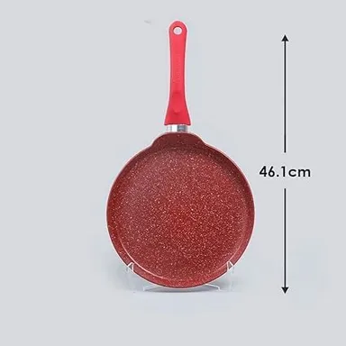 Non-Stick Dosa Tawa | Induction Bottom | Soft-Touch Handle Non-Stick Tawa Red thumbnail 2