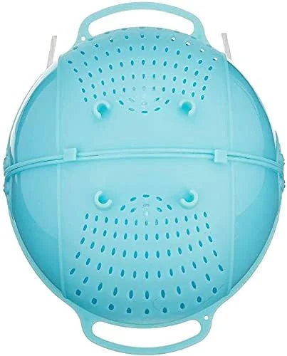 Multi-Purpose Plastic Washing Bowl for Rice Vegetables Fruits Noodles Pasta with Drain Holes Handle Lightweight Kitchen Colander Basket Multicolor image 4