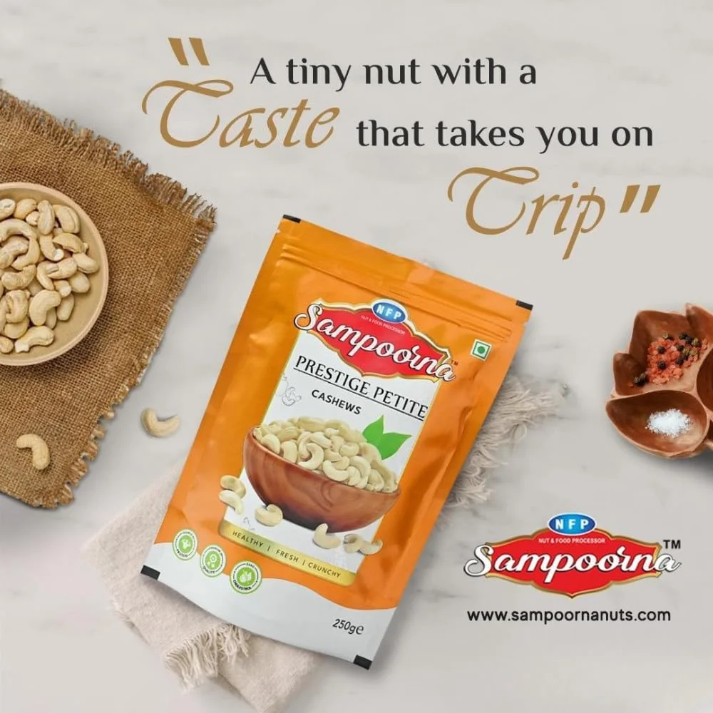 Sampoorna Premium Cashew Nuts W-320 Organic Unsalted 250g Pack of 2 | Gluten-Free Healthy Snack, Dry Fruits for Gifting, Daily Use, High-Quality Indian Kaju image 6
