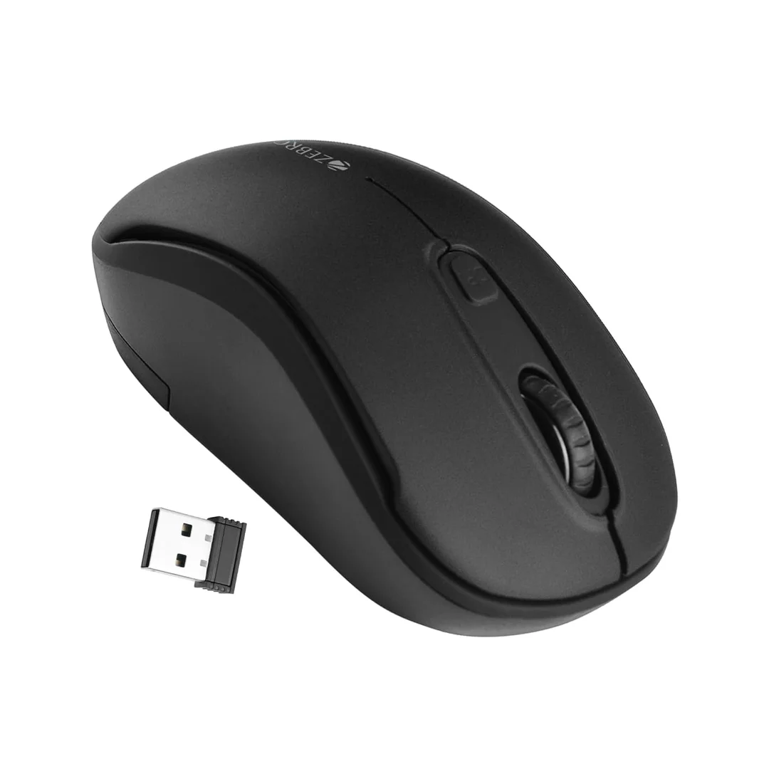 Zebronics Dash Pro 2.4GHz Wireless Mouse, Upto 1600 DPI, 3 Level DPI, High Precision, Power Saving Mode, Comfortable & Lightweight, for Mac | Laptop | Computer (Black) image 1