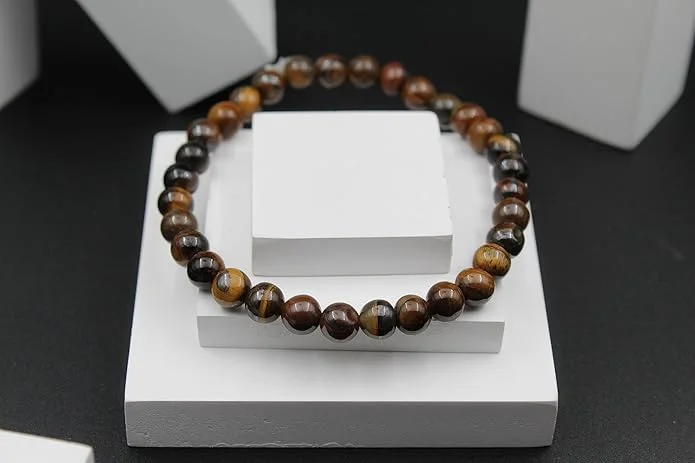 ASHAPURA GROUPS Tiger Eye Bracelet for Men and Women | Protection Healing Crystal Gemstone Bracelet for Positive Energy image 3