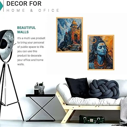 ASHAPURA GROUPS Set of 2 Large Framed Wall Paintings 24x18 Inch for Bedroom Office Home Decor Modern Canvas Art Wall Decoration image 3