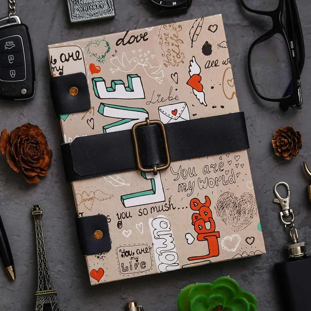 ASHAPURA GROUPS Handmade Printed Cardboard Journal Diary with Buckle Lock for Writing Sketching Travel Notes Office Use and Gift Purpose image 1