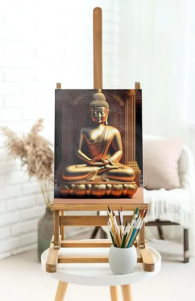 ASHAPURA GROUPS Buddha Canvas Wall Painting for Home Décor | Peaceful Meditating Buddha Artwork for Living Room, Bedroom, Office |Meditation Space thumbnail 1