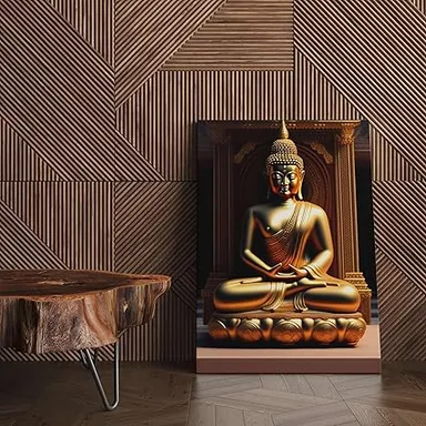 ASHAPURA GROUPS Buddha Canvas Wall Painting for Home Décor | Peaceful Meditating Buddha Artwork for Living Room, Bedroom, Office |Meditation Space thumbnail 3