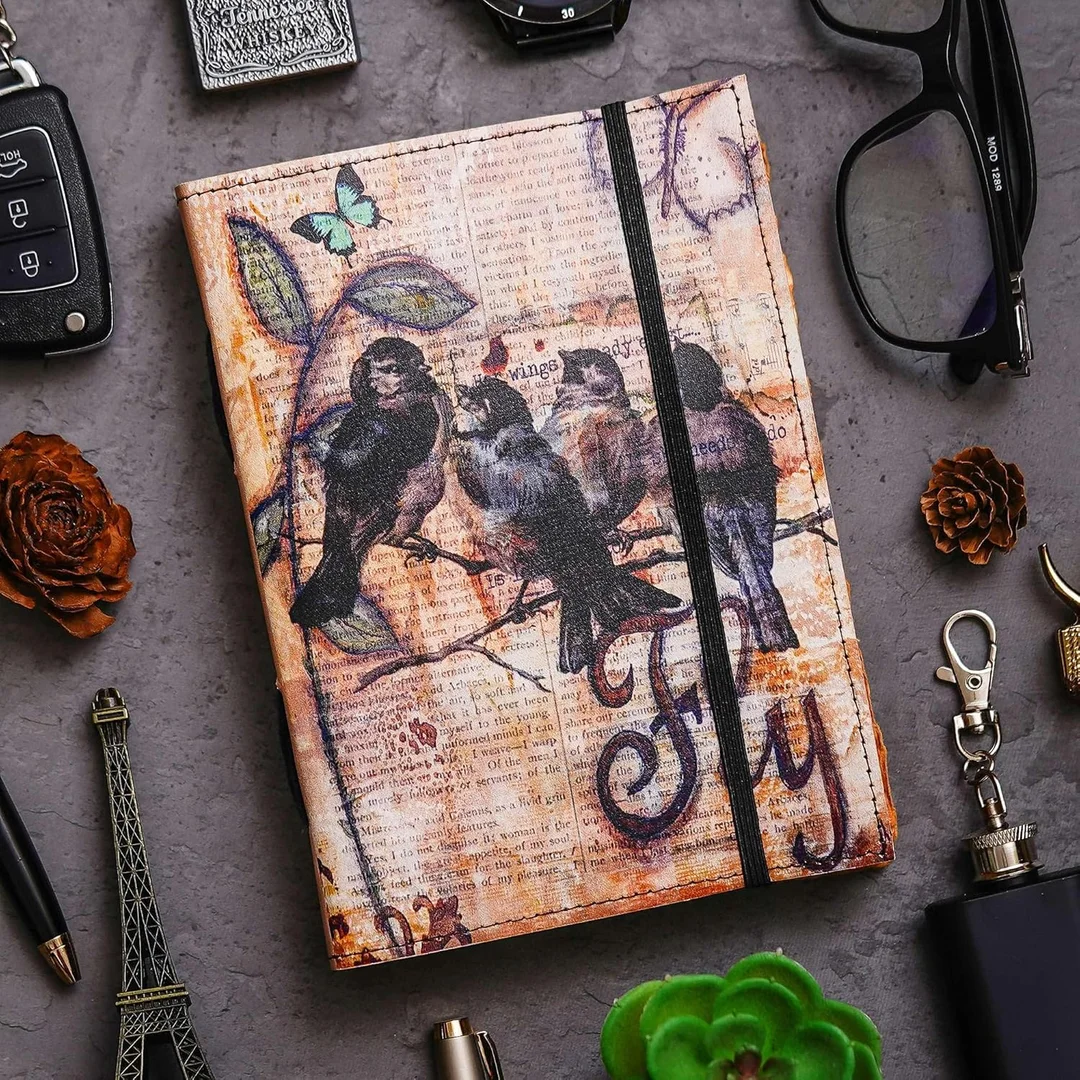 Premium Handmade Vintage Leather Diary Journal | Rustic Full‑Grain Leather Writing Notebook with Handmade Pages for Travel| Notes, Sketching & Gifts image 1