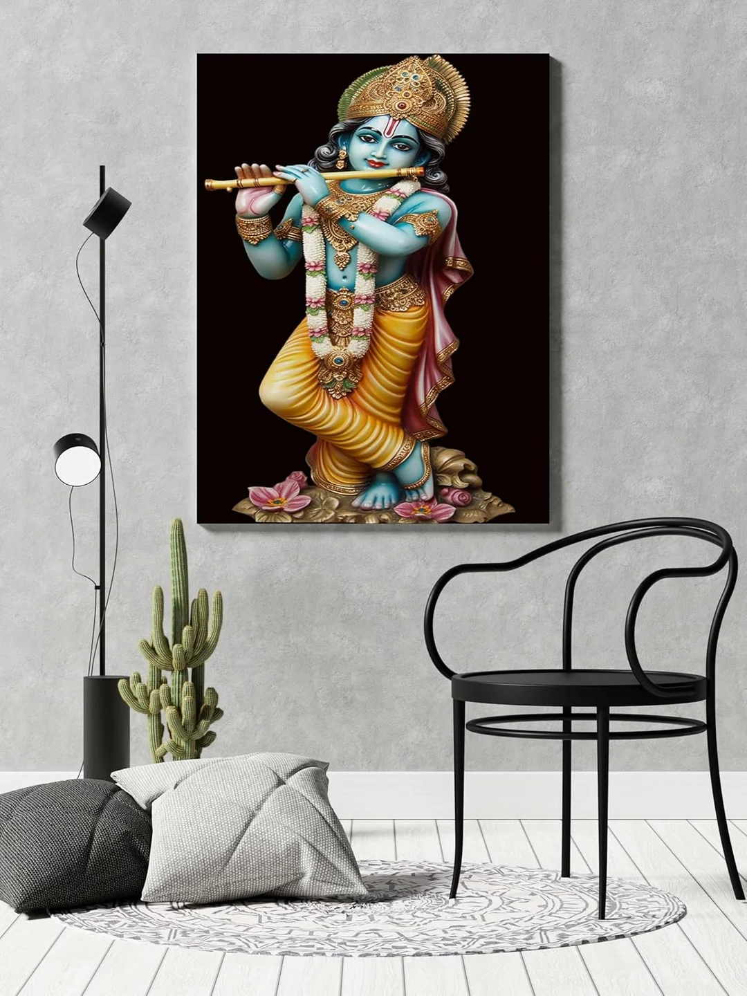 Traditional Radha Krishna Canvas Wall Painting image 1