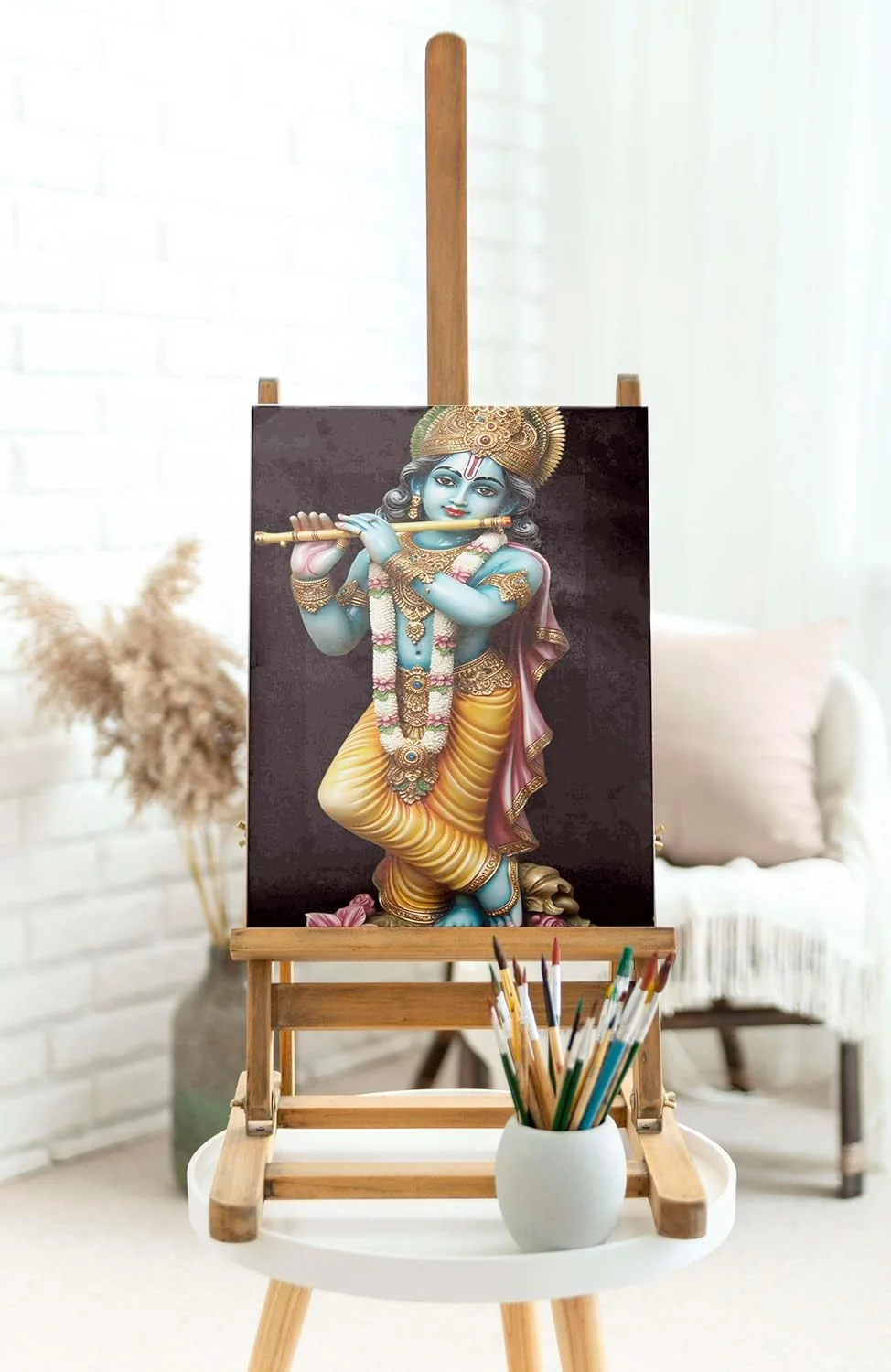 Traditional Radha Krishna Canvas Wall Painting image 2