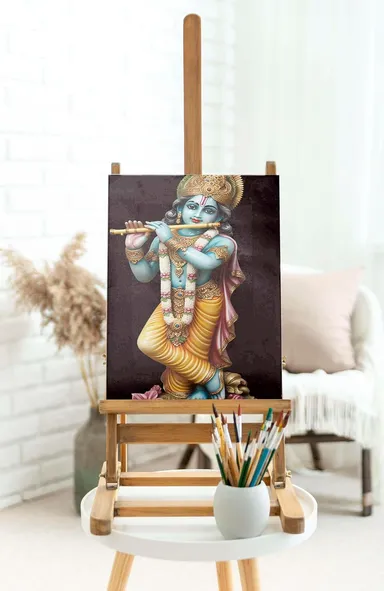Traditional Radha Krishna Canvas Wall Painting thumbnail 1