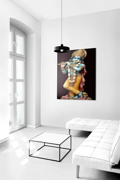 Traditional Radha Krishna Canvas Wall Painting thumbnail 3
