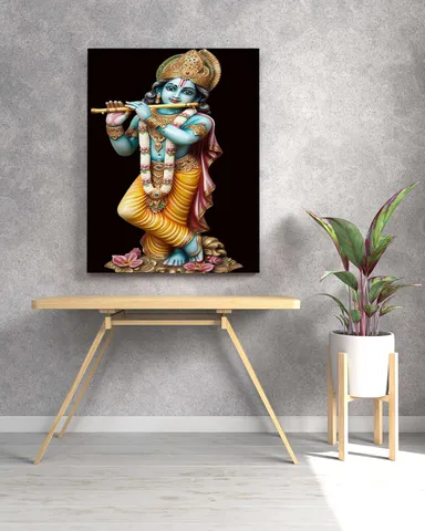 Traditional Radha Krishna Canvas Wall Painting thumbnail 4