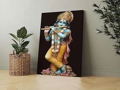 ASHAPURA GROUPS Radha Krishna Divine Wall Painting Traditional  Home Decor Spiritual Artwork for Living Room Bedroom Handmade Religious Canvas Mural Decorative Poster” thumbnail 3