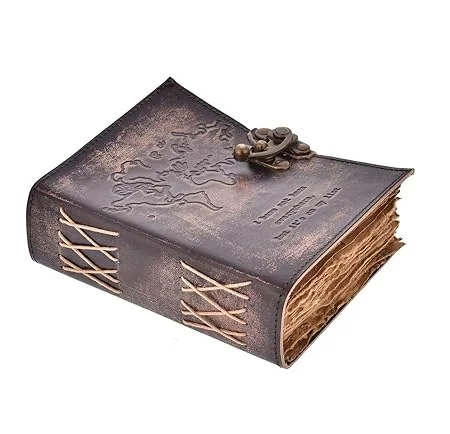 ASHAPURA GROUPS Vintage Handmade Genuine Leather Diary Journal with Antique Brass Key Closure image 2