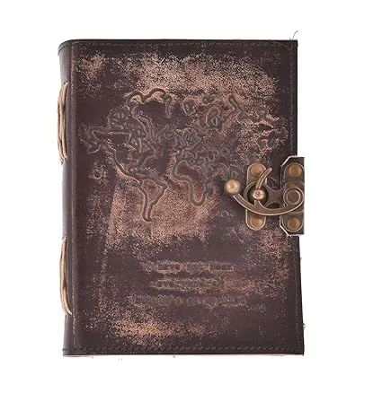 ASHAPURA GROUPS Vintage Handmade Genuine Leather Diary Journal with Antique Brass Key Closure image 3