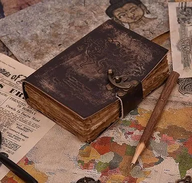 ASHAPURA GROUPS Vintage Handmade Genuine Leather Diary Journal with Antique Brass Key Closure thumbnail 0