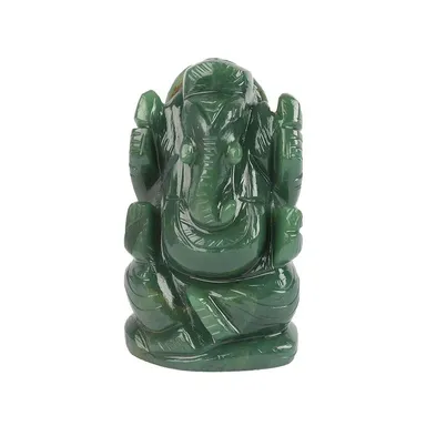 ASHAPURA GROUPS Green Aventurine Crystal Ganesha Idol Symbol of Good Luck, Wealth thumbnail 0