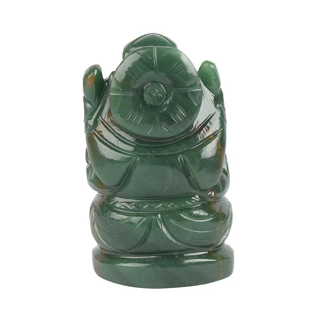 ASHAPURA GROUPS Green Aventurine Crystal Ganesha Idol Symbol of Good Luck, Wealth image 3