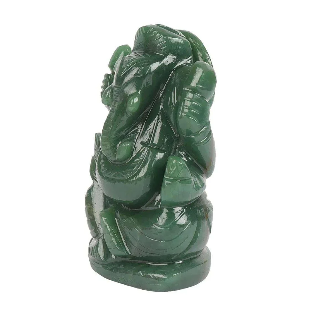 ASHAPURA GROUPS Green Aventurine Crystal Ganesha Idol Symbol of Good Luck, Wealth image 4