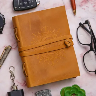 Vintage Handmade Genuine Leather Journal Premium Antique String Closure thumbnail 0
