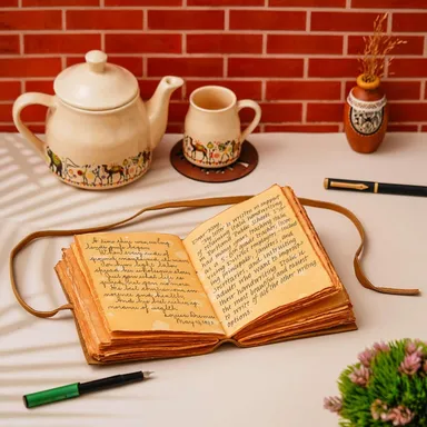 Vintage Handmade Genuine Leather Journal Premium Antique String Closure thumbnail 2