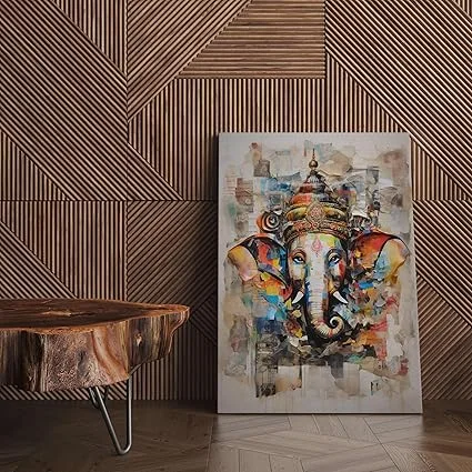 ASHAPURA GROUPS Ganesha Canvas Wall Painting (22x34 inch) Hindu God Wall Art for Home. image 3