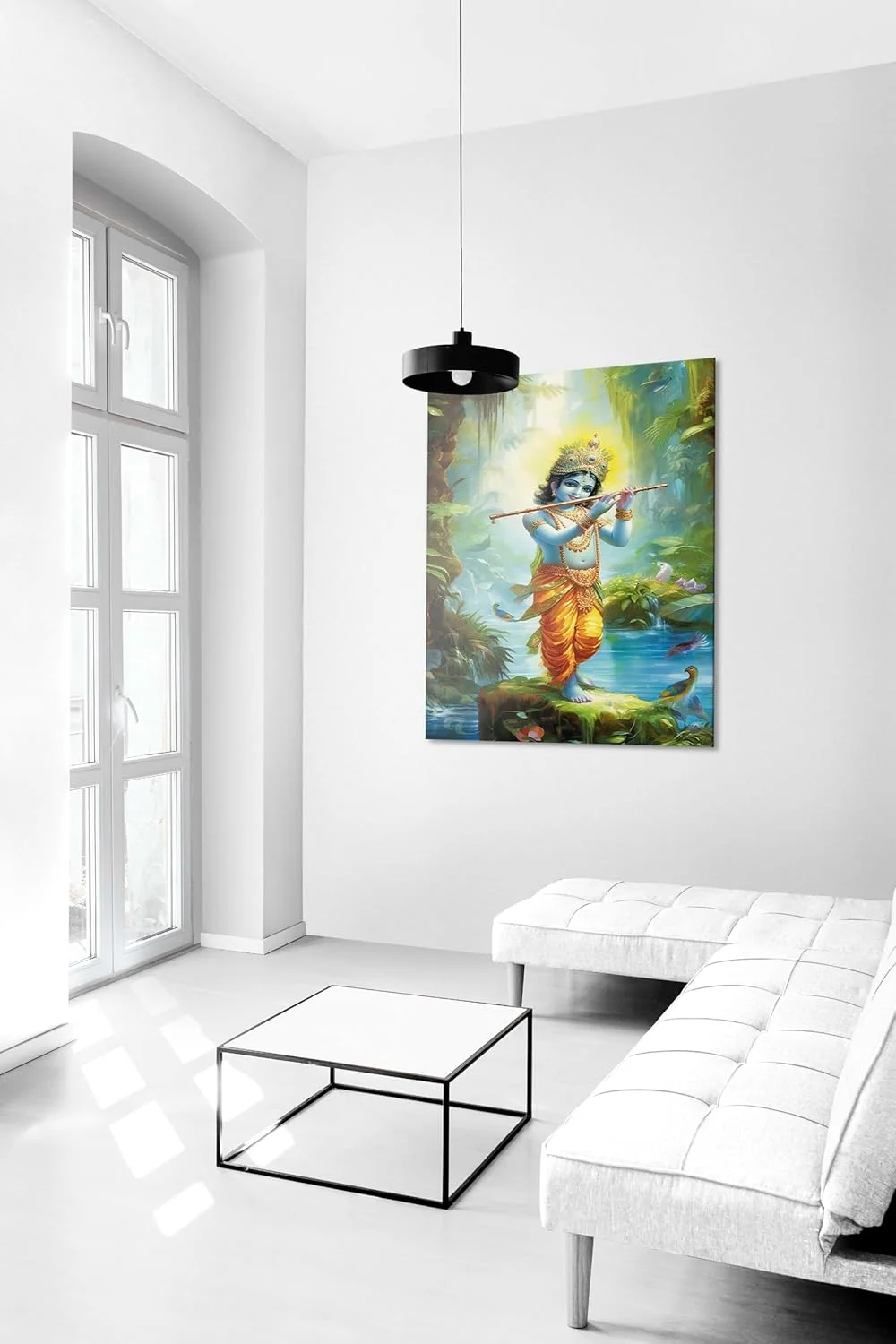 ASHAPURA GROUPS Radha Krishna Canvas Wall Painting 22x34 Inch Spiritual Religious Wall Art for Home Living Room Bedroom Pooja Room Decor image 4