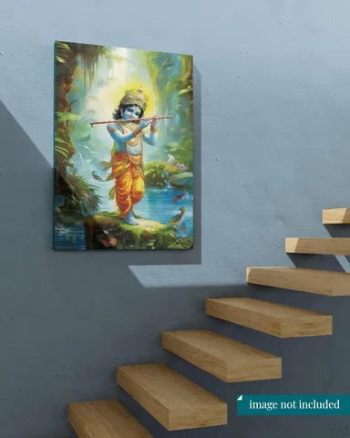 ASHAPURA GROUPS Radha Krishna Canvas Wall Painting 22x34 Inch Spiritual Religious Wall Art for Home Living Room Bedroom Pooja Room Decor thumbnail 5