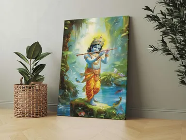 ASHAPURA GROUPS Radha Krishna Canvas Wall Painting 22x34 Inch Spiritual Religious Wall Art for Home Living Room Bedroom Pooja Room Decor thumbnail 6