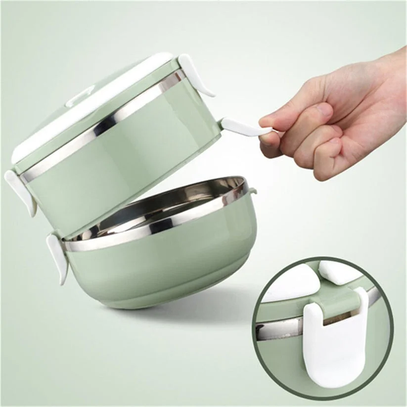 Multi Layer Stainless Steel Hot Lunch Box (2 Layer) image 1