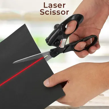 Professional Laser Guided Scissors for Precision Cutting Fabric Paper Crafts Tailoring DIY Projects with Ergonomic Grip Stainless Steel Blades – 1 Pc