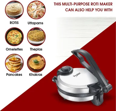 Prestige PRM 5.0 Electric Multi-Purpose Roti Maker and Khakra Maker with Non-Stick Plates for Daily Indian Home Cooking thumbnail 4