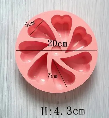 Heart Shaped Silicone Entremet Cake Mold with 3D Flowers thumbnail 1