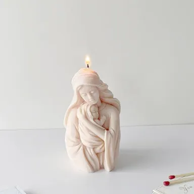 3D Silicone Candle Mould Set – Child in Mother Hand & Spiral Texture Design – DIY Candle, Soap & Clay Making Moulds (Set of 2) thumbnail 0