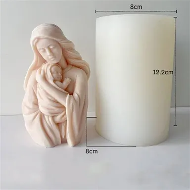 3D Silicone Candle Mould Set – Child in Mother Hand & Spiral Texture Design – DIY Candle, Soap & Clay Making Moulds (Set of 2) thumbnail 1